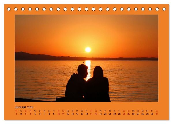 Den Sonnenuntergang gemeinsam genießen (Tischkalender 2026 DIN A5 quer), CALVENDO Monatskalender