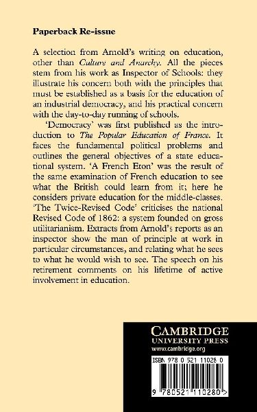 Matthew Arnold and the Education of the New Order