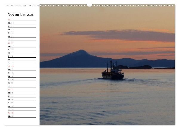 Impressionen von Norwegen entlang der Hurtigruten (hochwertiger Premium Wandkalender 2026 DIN A2 quer), Kunstdruck in Hochglanz