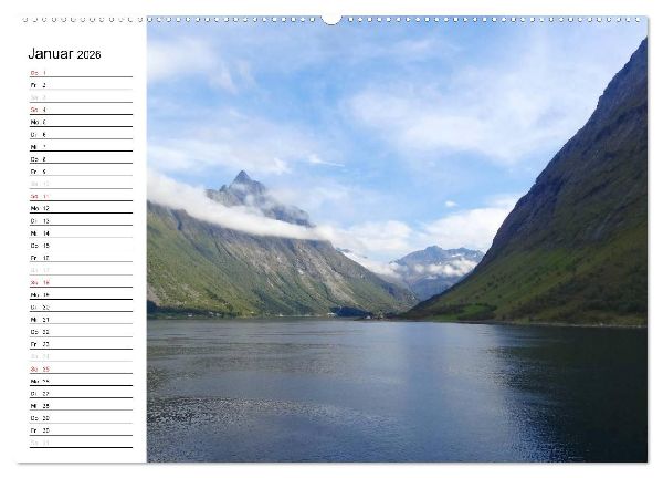 Impressionen von Norwegen entlang der Hurtigruten (hochwertiger Premium Wandkalender 2026 DIN A2 quer), Kunstdruck in Hochglanz