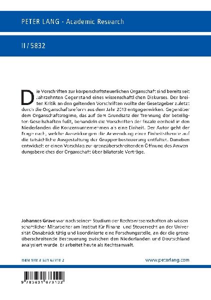 Fiscale eenheid und Organschaft