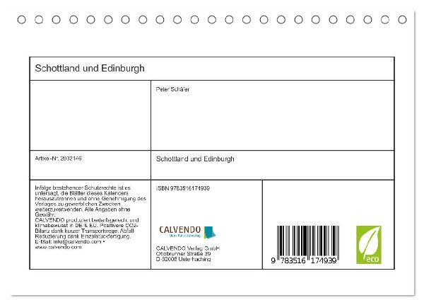 Schottland und Edinburgh (Tischkalender 2026 DIN A5 quer), CALVENDO Monatskalender