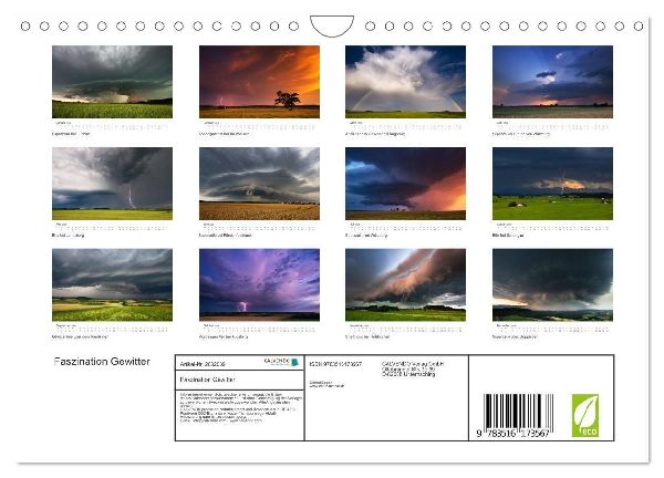 Faszination Gewitter (Wandkalender 2026 DIN A4 quer), CALVENDO Monatskalender