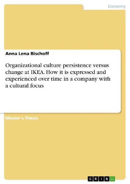 Organizational culture persistence versus change at IKEA. How ...