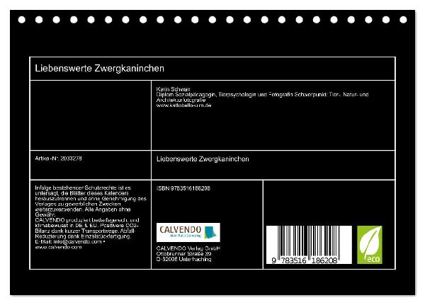 Liebenswerte Zwergkaninchen (Tischkalender 2026 DIN A5 quer), CALVENDO Monatskalender