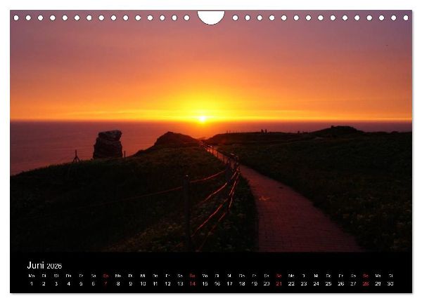 Abend in Helgoland (Wandkalender 2026 DIN A4 quer), CALVENDO Monatskalender