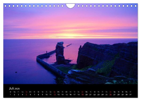 Abend in Helgoland (Wandkalender 2026 DIN A4 quer), CALVENDO Monatskalender