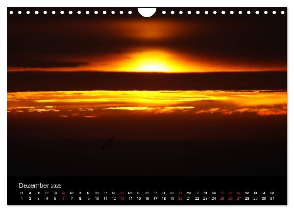 Abend in Helgoland (Wandkalender 2026 DIN A4 quer), CALVENDO Monatskalender