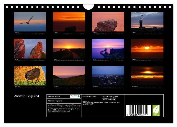 Abend in Helgoland (Wandkalender 2026 DIN A4 quer), CALVENDO Monatskalender