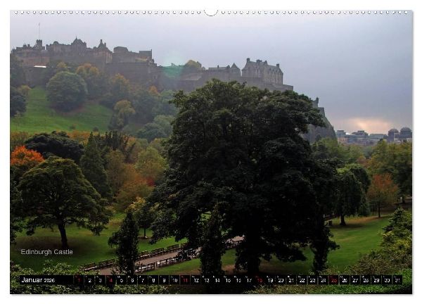 Schottland und Edinburgh (hochwertiger Premium Wandkalender 2026 DIN A2 quer), Kunstdruck in Hochglanz