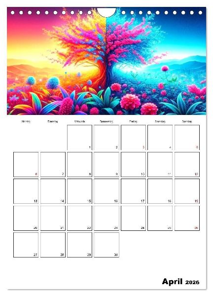 Neonlicht Familienplaner (Wandkalender 2026 DIN A4 hoch), CALVENDO Monatskalender