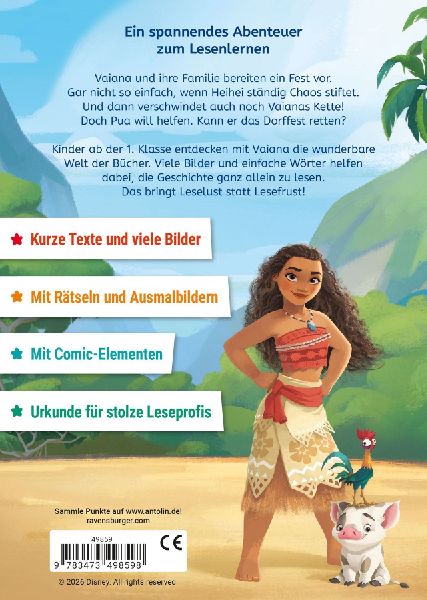 Disney Vaiana: Pua und Heihei - Erstlesebuch zum Lesenlernen