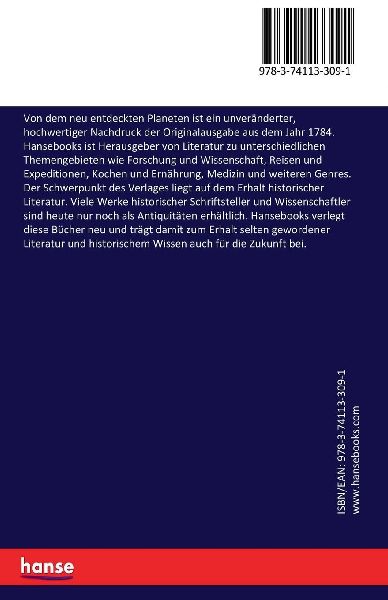 Von dem neu entdeckten Planeten