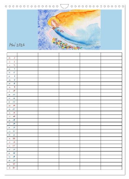 Engelhafter Familienplaner (Wandkalender 2026 DIN A3 hoch), CALVENDO Monatskalender