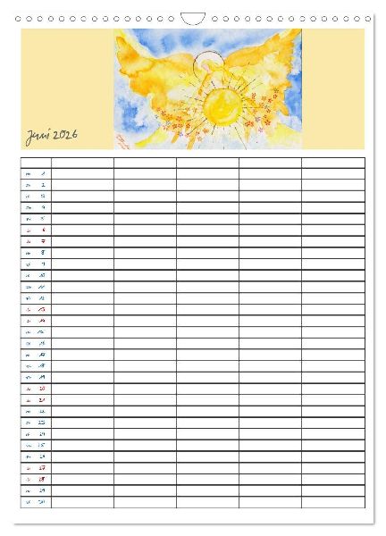 Engelhafter Familienplaner (Wandkalender 2026 DIN A3 hoch), CALVENDO Monatskalender