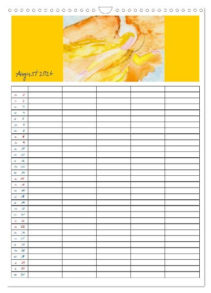 Engelhafter Familienplaner (Wandkalender 2026 DIN A3 hoch), CALVENDO Monatskalender