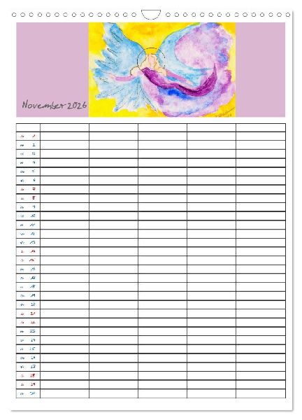 Engelhafter Familienplaner (Wandkalender 2026 DIN A3 hoch), CALVENDO Monatskalender