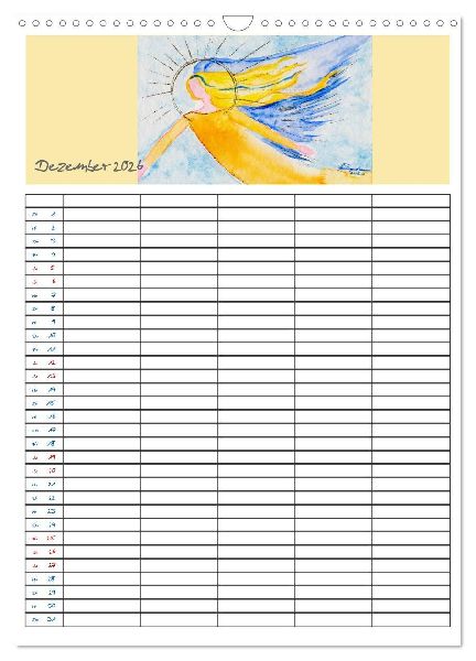 Engelhafter Familienplaner (Wandkalender 2026 DIN A3 hoch), CALVENDO Monatskalender