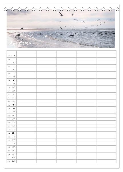 Nordfriesland - Familienplaner (Tischkalender 2026 DIN A5 hoch), CALVENDO Monatskalender