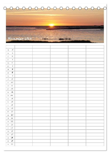 Nordfriesland - Familienplaner (Tischkalender 2026 DIN A5 hoch), CALVENDO Monatskalender