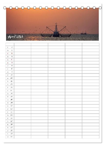 Nordfriesland - Familienplaner (Tischkalender 2026 DIN A5 hoch), CALVENDO Monatskalender