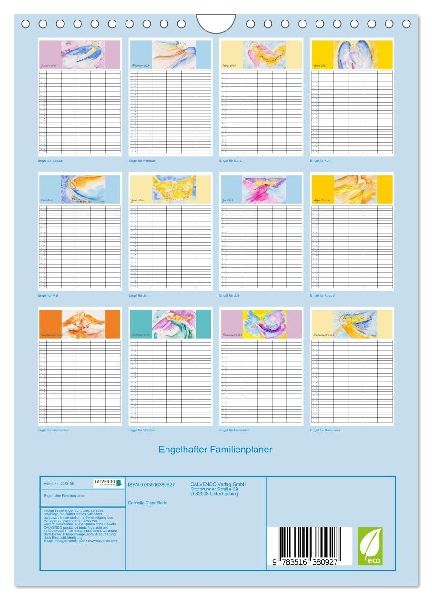 Engelhafter Familienplaner (Wandkalender 2026 DIN A4 hoch), CALVENDO Monatskalender