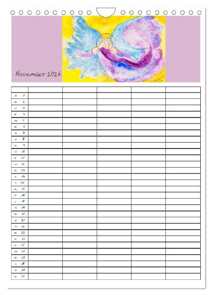 Engelhafter Familienplaner (Wandkalender 2026 DIN A4 hoch), CALVENDO Monatskalender