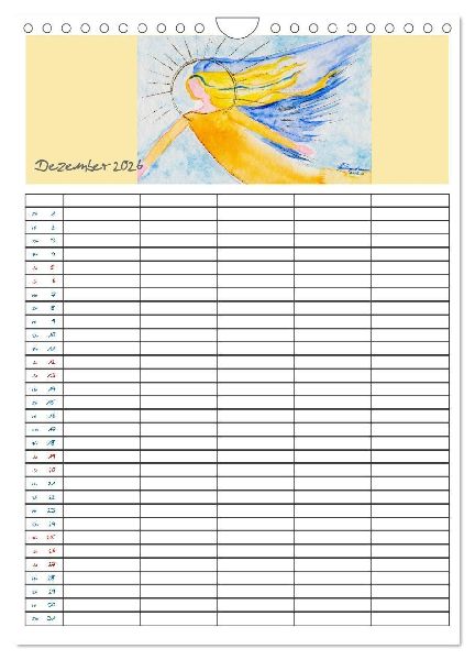 Engelhafter Familienplaner (Wandkalender 2026 DIN A4 hoch), CALVENDO Monatskalender
