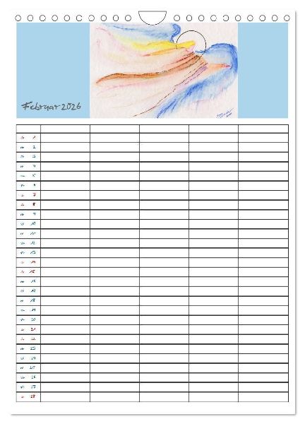 Engelhafter Familienplaner (Wandkalender 2026 DIN A4 hoch), CALVENDO Monatskalender
