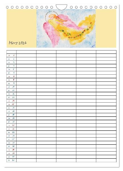 Engelhafter Familienplaner (Wandkalender 2026 DIN A4 hoch), CALVENDO Monatskalender