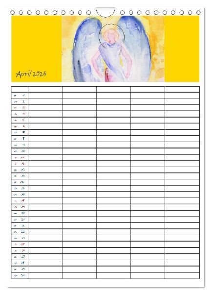 Engelhafter Familienplaner (Wandkalender 2026 DIN A4 hoch), CALVENDO Monatskalender