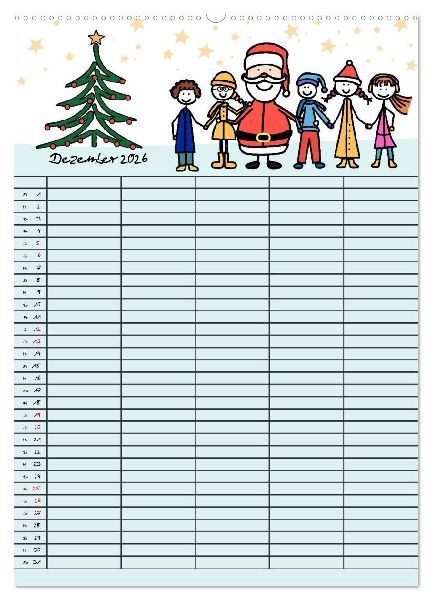 Fröhlicher Familienplaner (hochwertiger Premium Wandkalender 2026 DIN A2 hoch), Kunstdruck in Hochglanz