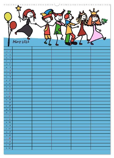 Fröhlicher Familienplaner (hochwertiger Premium Wandkalender 2026 DIN A2 hoch), Kunstdruck in Hochglanz