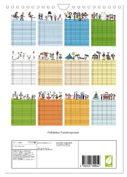 Fröhlicher Familienplaner (Wandkalender 2026 DIN A4 hoch), CALVENDO Monatskalender