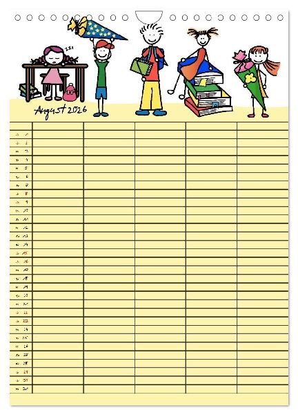 Fröhlicher Familienplaner (Wandkalender 2026 DIN A4 hoch), CALVENDO Monatskalender