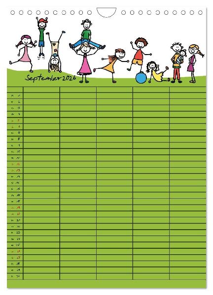 Fröhlicher Familienplaner (Wandkalender 2026 DIN A4 hoch), CALVENDO Monatskalender