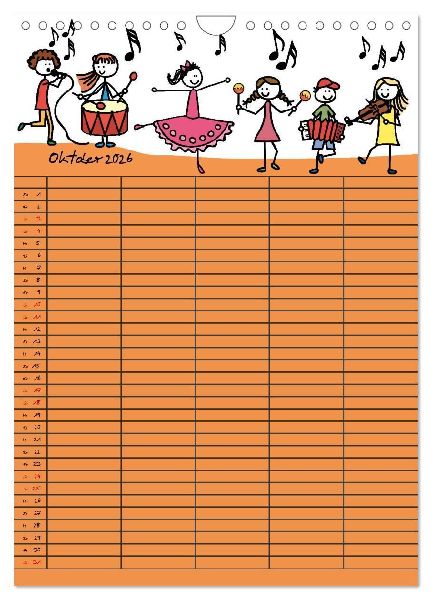 Fröhlicher Familienplaner (Wandkalender 2026 DIN A4 hoch), CALVENDO Monatskalender