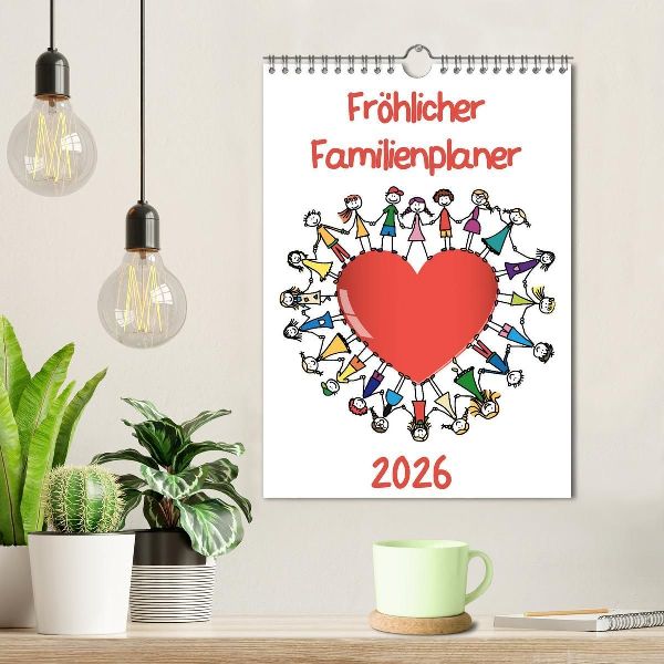 Fröhlicher Familienplaner (Wandkalender 2026 DIN A4 hoch), CALVENDO Monatskalender