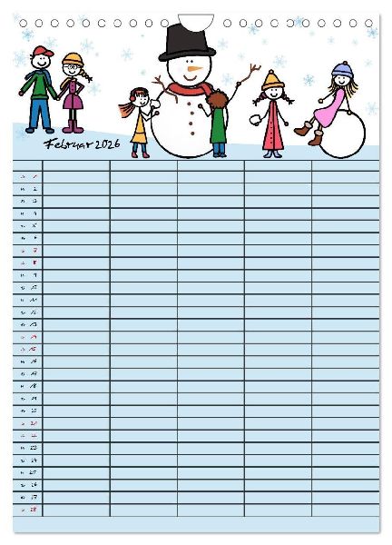 Fröhlicher Familienplaner (Wandkalender 2026 DIN A4 hoch), CALVENDO Monatskalender