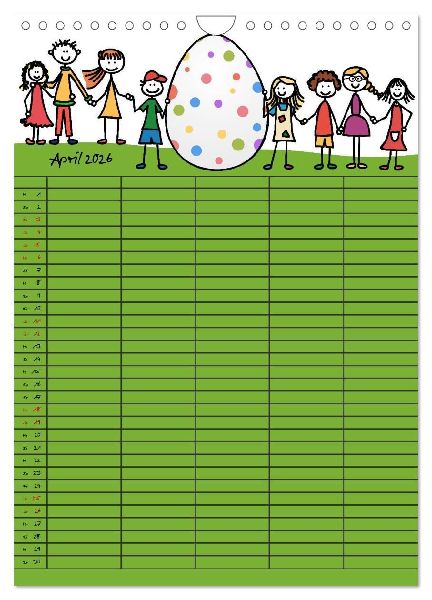 Fröhlicher Familienplaner (Wandkalender 2026 DIN A4 hoch), CALVENDO Monatskalender