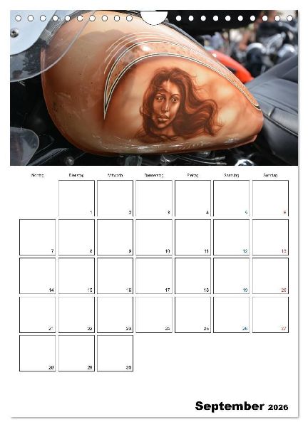 Harley Davidson Familienplaner (Wandkalender 2026 DIN A4 hoch), CALVENDO Monatskalender