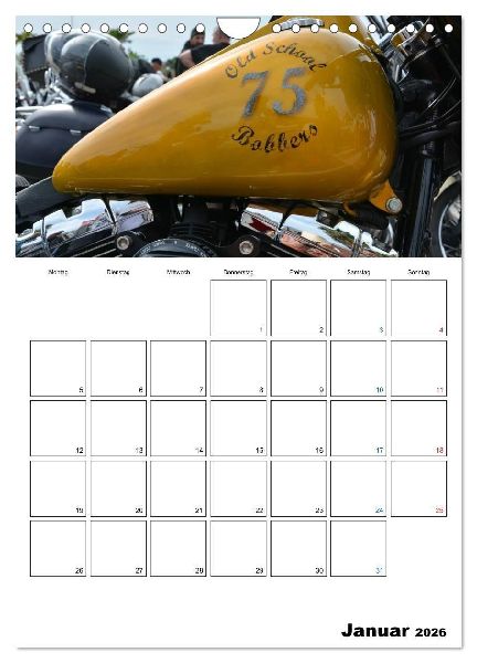 Harley Davidson Familienplaner (Wandkalender 2026 DIN A4 hoch), CALVENDO Monatskalender