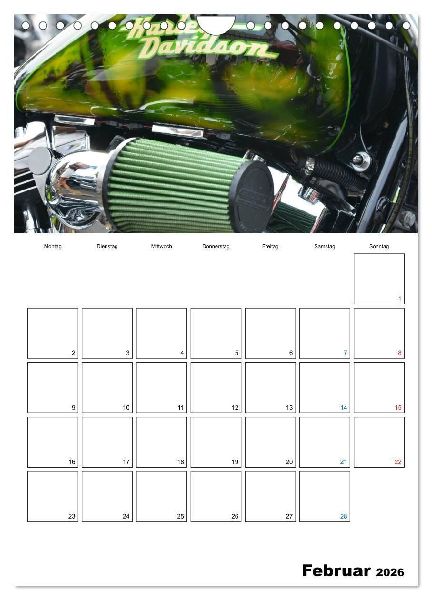 Harley Davidson Familienplaner (Wandkalender 2026 DIN A4 hoch), CALVENDO Monatskalender
