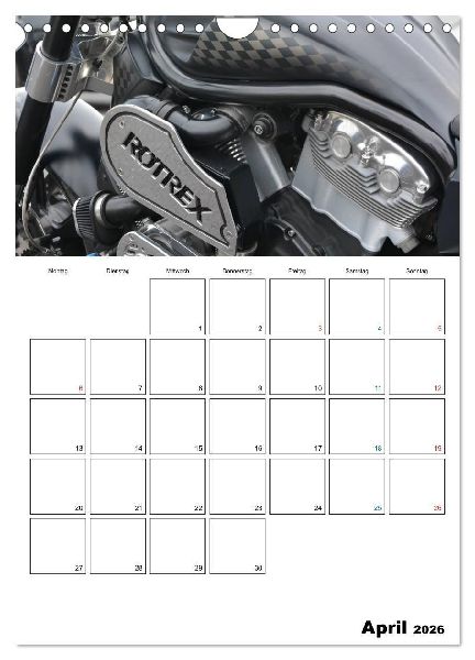 Harley Davidson Familienplaner (Wandkalender 2026 DIN A4 hoch), CALVENDO Monatskalender