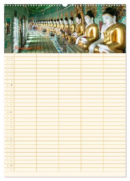 EXOTISCHES SÜDOSTASIEN - Familienplaner 2026 (Wandkalender 2026 DIN A2 hoch), CALVENDO Monatskalender