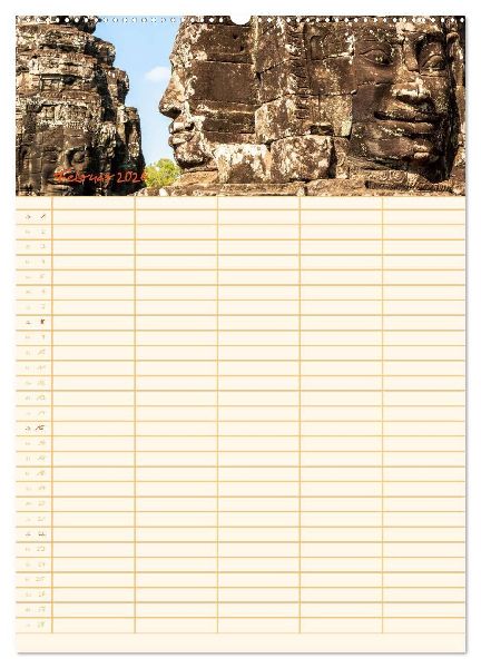 EXOTISCHES SÜDOSTASIEN - Familienplaner 2026 (Wandkalender 2026 DIN A2 hoch), CALVENDO Monatskalender