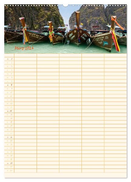 EXOTISCHES SÜDOSTASIEN - Familienplaner 2026 (Wandkalender 2026 DIN A2 hoch), CALVENDO Monatskalender