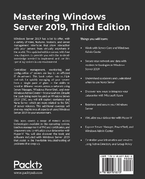 Mastering Windows Server 2019 - Third Edition