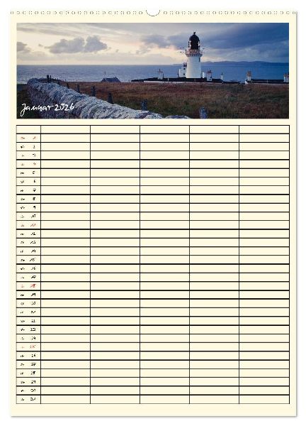 Urlaubsparadiese - Familienplaner (Wandkalender 2026 DIN A2 hoch), CALVENDO Monatskalender