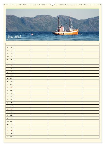 Urlaubsparadiese - Familienplaner (hochwertiger Premium Wandkalender 2026 DIN A2 hoch), Kunstdruck in Hochglanz